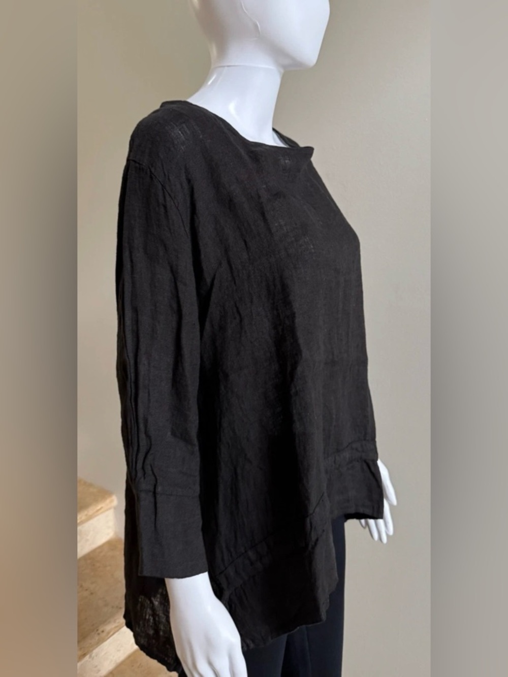 DEVITALIA Linen Ruffle Top Tunic, One Size - Picture 6 of 6